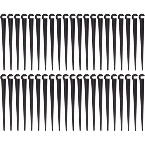 Piquets de Support de Tuyau d'irrigation Support Piquet de Tube Irrigation Goutte à Goutte Plastique Outil de Jardinage,Paquet de 100