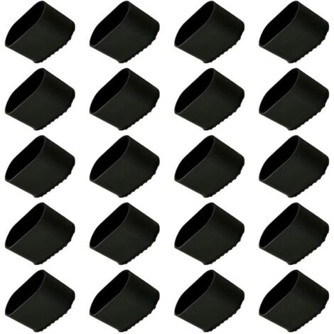 Capuchon de pied de chaise, 20 pièces Protection de pied de chaise, protection de sol, embouts de pied, pied de chaise en plastique, protection de sol, capuchon de protection 40x20 mm pour tubes ovale