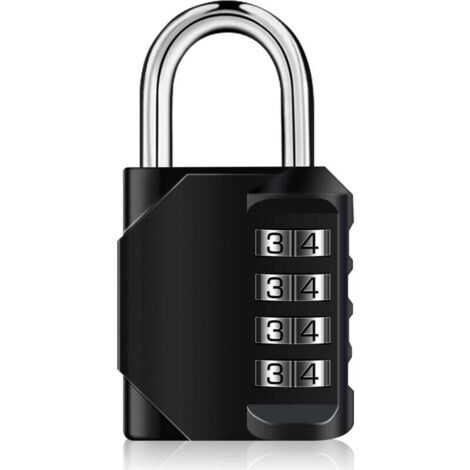 Cadenas à Combinaison à 4 Chiffres, Serrure Combinée en Acier Plaqué Cadenas de Sécurité Sans Clé pour Salle de Sport, Ecole, Extérieur et Casier des Employés (1/4)