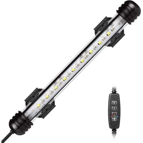 LED Lampe Aquarium, Lampe d'aquarium Submersible avec Minuterie Marche/arrêt Automatique, éclairage LED Bleu et Blanc Changeant de Couleur pour Aquariums de 20 à 40 cm [Classe énergétique E] (1/2)