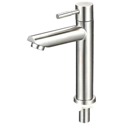 Robinet de salle de bain moderne, robinet de lavabo pour salle de bain, mitigeur de lavabo avec hauteur de bec 150 mm, mitigeur de lavabo carré à levier unique, chrome chrome brillant (1/3)