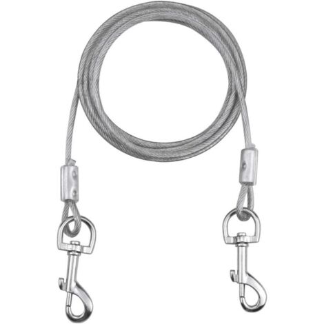 Câble d'attache pour Chiens Jusqu'à 80 kg, 3 Mètres (Blanc), Animaux de Compagnie Plomb pour Chiens de Petite, Moyenne ou Grande Taille