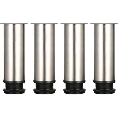 Pied de meuble, Lot de 4 ASelected Pieds de Meubles, Pied Cuisine Réglables Ø 50 mm/Hauteur 150 mm Ronds Métal Acier Inoxydable Canapé Jambe Table Pieds (1/4)