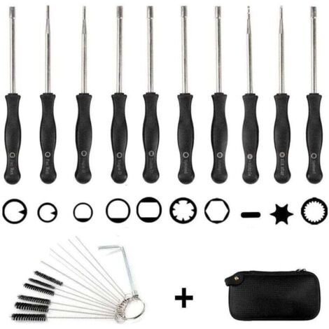 Jeu de 10 tournevis carburateur + sac EVA + brosse de nettoyage, jeu d'outils pour le réglage du carburateur Outil tournevis pour carburateur (1/4)