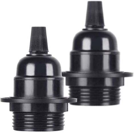 2 Pcs/Pack Edison Vis ES E27 Ampoule Ampoule Support de Lampe Pendentif Douille Noir Bakélite (1/4)