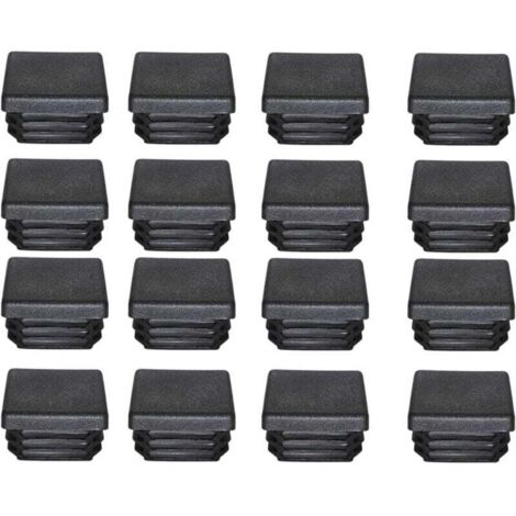 Bouchon Plastique 40x40mm Embout Tube Carre Noir Plastique Embout Bouchons D'obturation pour Pieds de Meuble Trampoline 16PCS