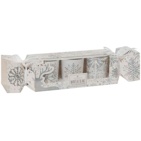 Set de 3 Bougies Parfumées Photophore en verre D 5 x H 6 cm - Argenté - Feeric Christmas (1/4)