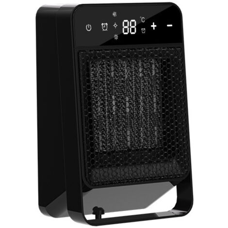Chauffage Électrique Portable Bureau Maison, Écran Tactile Numérique 1500W avec Télécommande, Chauffage Rapide pour Surface 21-30㎡, Contrôle Intelligent Température, Protection Anti-Renversement, Noir (1/5)