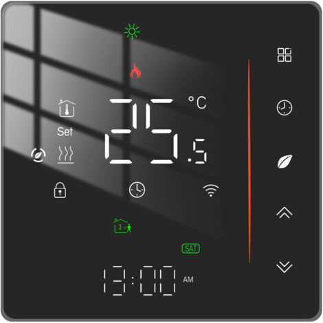 Thermostat Intelligent pour Chauffage par Eau 5A, Connexion WiFi, Contrôle à Distance, Économie d'Énergie, Compatible avec Domotique (1/5)