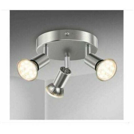 Spot LED, plafonnier, lampe de salle de bain, lampe de salle de bain, IP44, spot orientable et inclinable, 3x GU10,3 spots orientables , lumière chaude (1/4)
