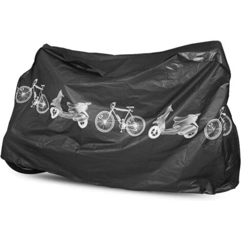 Couverture de Vélo Imperméable, Housse de Protection 200X100cm Anti Poussière, Bache Exterieur pour Bicyclette, Moto, Voiture Électrique (Noir)