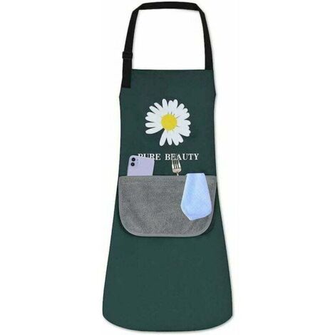 Tablier imperméable Tablier de cuisine Tablier de cuisine réglable avec poche BBQ Cuisson Tablier de chef pour femmes hommes adultes (1/4)