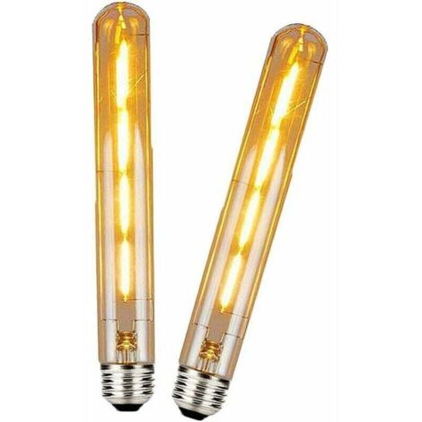 Jalleria 2 Paquets T30 E27 Ampoule LED à Long Tube,Edison Retro Vintage Ampoules à Tube Décoratif 4W(Remplacez L'ampoule Halogène à vis de 40W)Lampe LED à Filament T30 Blanc Chaud 2300K(225mm) (1/4)