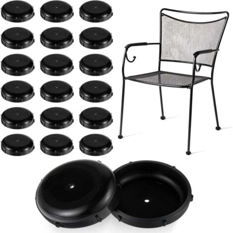 Lot de 20 capuchons ronds en plastique pour pieds de meubles de terrasse, pieds de chaise en fer forgé, pour tables et chaises en métal, protection du sol, 3,8 cm