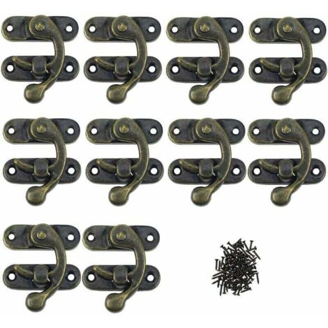 fermeture d'album Scrapbooking 12 Pack Fermoir Loquets de Solide en Métal Charnières des Petits Coffrets en Bois Antique Boucles pour des Boites à Bijoux Fermetures de Esthétiques