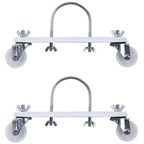 Lot de 2 roulettes de radiateur robustes avec roulettes pour la maison et le bureau (blanc)