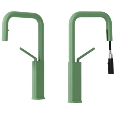 Robinet de Cuisine en Laiton Télescopique - Robinet Évier Évolutif Rotatif 7 Fonctions avec Pulvérisateur pour Évier de Cuisine (Montage Dessus/Au-Desous) - Modèle Monobloc-Alovez