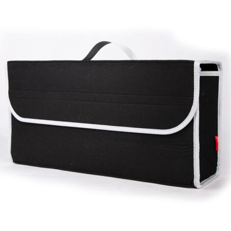 Sac de rangement multifonction pour coffre de voiture, pliable, en feutre doux,50 × 17 × 24 cm(noir) (1/4)