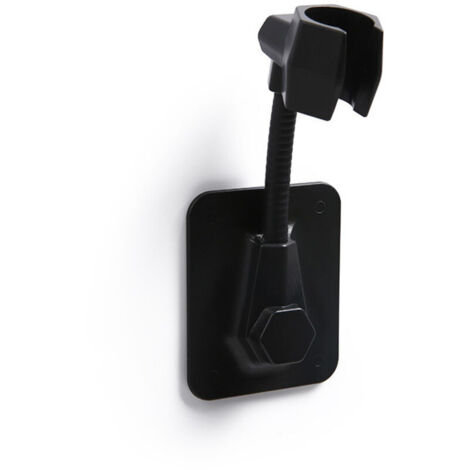 Support Douche Universel, Support Pommeau de Douche Mural, Support de Douche, ABS Réglable, Sans Perçage, Auto Adhésif, Étanche Tournant, pour Baignoire de Salle de Bain (Noir) ​