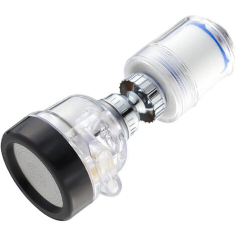 Robinet de cuisine Extender Booster Pommeau de douche Diffuseur Résistant aux éclaboussures Purificateur d'eau Filtre Buse Évier Économiseur d'eau Robinet 360 ° Rotation transparent (1/4)