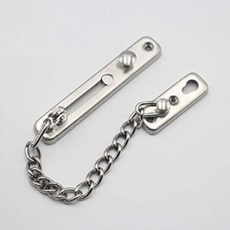 Chaîne de porte Porte d'appartement Serrure de chaîne de porte - Chaîne de sécurité en acier inoxydable Garde Ressort Antivol Presse Robuste Verrou poli Vis Garde Accessoire (1/4)