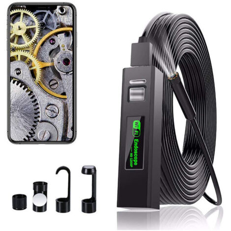Camera Endoscopique Endoscope WiFi Caméra d'inspection USB, 1200P HD Caméra Endoscope IP68 Etanche avec 8 LED pour iphone, Android, iPad, Mac, PC, Laptop (câble souple de 2m) (1/4)