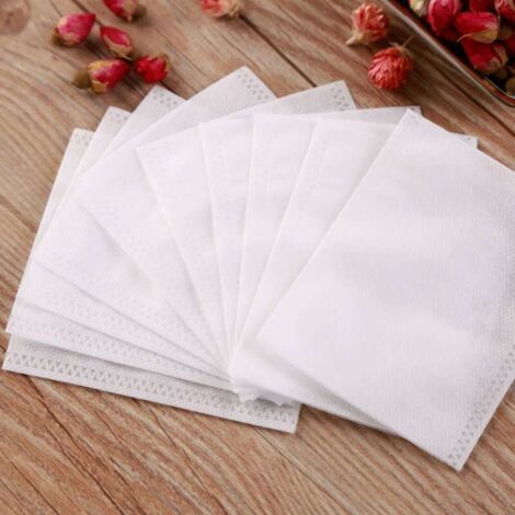 Sachets de thé jetables 100 pièces/lot, sachets de thé vides parfumés 5.5x7CM avec ficelle, papier filtre scellé pour thé en vrac (1/4)