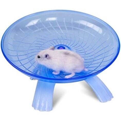 Roue D'Exercice En Plastique Pour Petits Animaux – Disque De Course Antidérapant Silencieux Pour Hamsters, Hérissons, Petits Animaux De Compagnie, Roue D'Exercice Bleue 18 X 18 X 11 Cm (1/4)