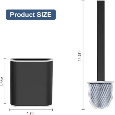 Brosse de Toilette Brosse WC, Brosse de Toilette en Silicone Balayette WC en Silicone Antibactérienne à Séchage Rapide, Brosse Toilettes à Manche Long