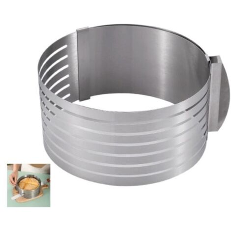 Réglable Couche de Moule en Acier Inoxydable Mousse Gâteau Slicer Kit,6-8 Pouce/9-12 Pouce(9 à 12 pouces)