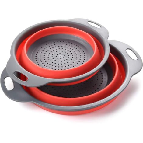 Passoire pliable en silicone, passoire/tamis en silicone pliable pour cuisine sur évier, respectueux de l'environnement, non toxique, facile à nettoyer, passe au lave-vaisselle.