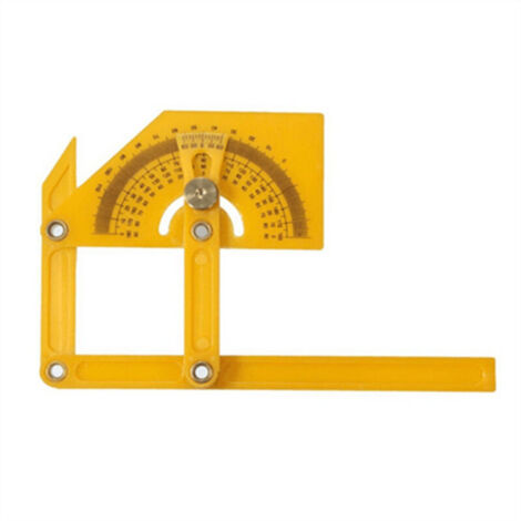Rapporteur Angle Finder Outil de mesure précis pour le travail du bois 0° à 180° Extérieur Intérieur Règle de jauge d'angle Outil de menuiserie en plastique Jaune