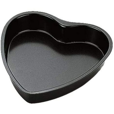 Moule à gâteau anode Moule à gâteau à fond vivant antiadhésif Moule en forme de coeur en aluminium - 6 pouces(noir)