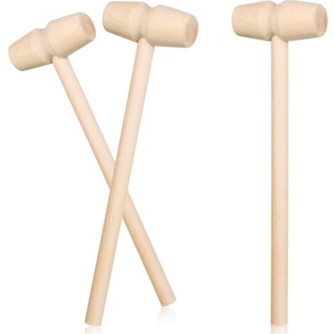 3 Pièces Maillet de Crabe en Bois Marteau de Fruits de Mer Cracker en Bois Mini Outils de Cracker Coquille pour Homard Fruits de Mer, Accessoires de Fabrication de Bijoux d’Artisanat en Cuir (1/4)