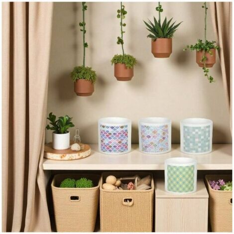 Ensemble de 4 pots de fleurs carrés en céramique en forme de losange Pot de fleurs artificiel géométrique Conteneur pour plantes succulentes en pot Style minimaliste moderne (combinaison aléatoire (1/4)