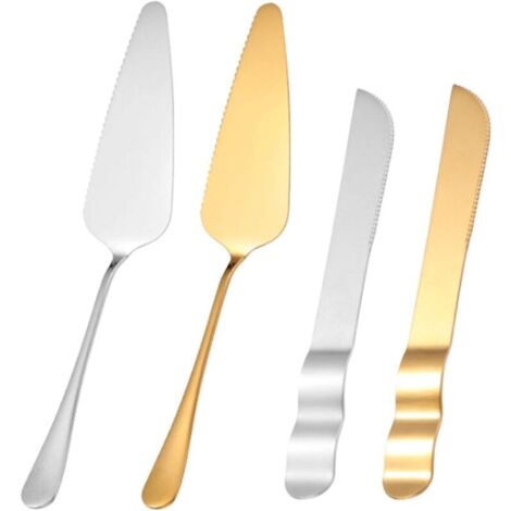 4pcs Serveur à Tarte en Acier Inoxydable Coupe-Pizza à GâTeau Spatule CoupéE Spatules à Tarte Et à GâTeau sans Rouille avec PoignéEs éLéGantes AdaptéEs Aux Rassemblements De Pizzerias (1/4)