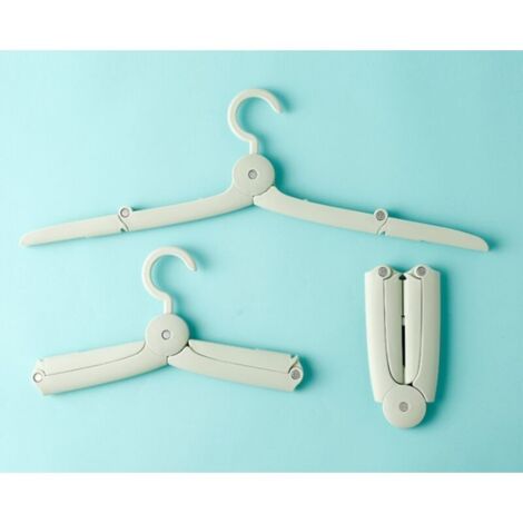 Lot de 6 cintres pliables en plastique, coupe-vent/gain de place, pour vêtements de voyage, cintres pour camping, école, famille, enfants et armoire（vert） (1/4)