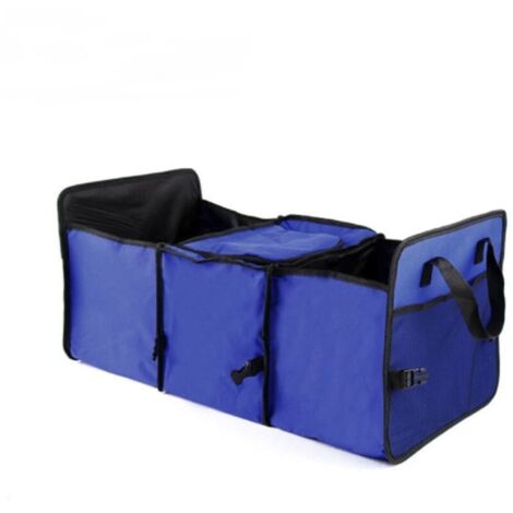 Boîte de rangement pliable et antidérapante, organisateur de coffre de voiture, conteneur de stockage de nourriture pour jouets, sac de rangement de voiture(bleu) (1/2)