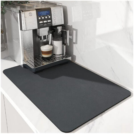 Coussin absorbant l'eau de cuisine diatomite séchage vaisselle tapis de vidange pour évier de cuisine protecteur de comptoir napperon pour tapis de salle de bain 40X50CM seulement tapis gris (1/4)