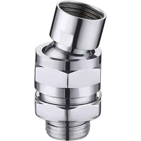 Pommeau de douche pluie rotule réglable pommeau de douche pommeau de douche en laiton aérateur de douche raccord pour pommeau de douche raccord de douche G 1/2 chrome poli, (1/4)