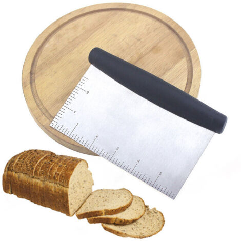 Coupe-nouilles en acier inoxydable, coupe-farine, coupe-pâte, grattoir à farine écaillé double face (1/4)