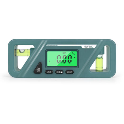 Inclinomètre numérique Compact, inclinomètre numérique, détecteur d'angle, jauge, niveau à bulle, aimant, maintien des données, écran LCD lumineux M4YD（vert） (1/4)