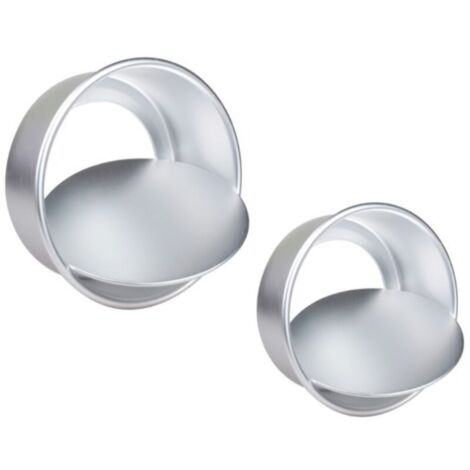 2 Pcs Moule Gâteau Rond avec Base Amovible Moulle Gâteau en Aluminium 5/7 pouces avec Couteau à Démouler pour Mariage Anniversaire Fêtes Patisserie