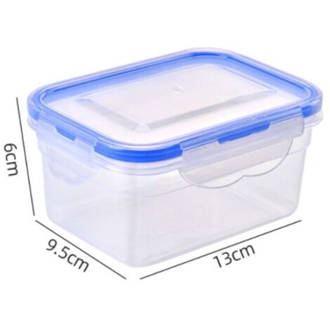Boîte de rangement carrée, plastique transparent, 13 x 9,5 x 6 cm / 17,5 x 13 x 7,5 cm, 500 ml(13 x 9,5 x 6 cm 500 ml) (1/4)
