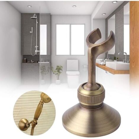 Support de pommeau de douche vintage support fixé au mur de support de bras de douche en laiton réglable en laiton avec connecteur en laiton de style européen (1/4)