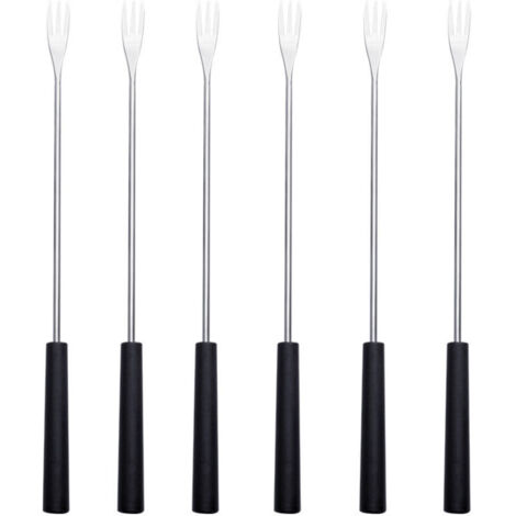 Lot de 6 fourchettes pour fondue à fromage(noir)
