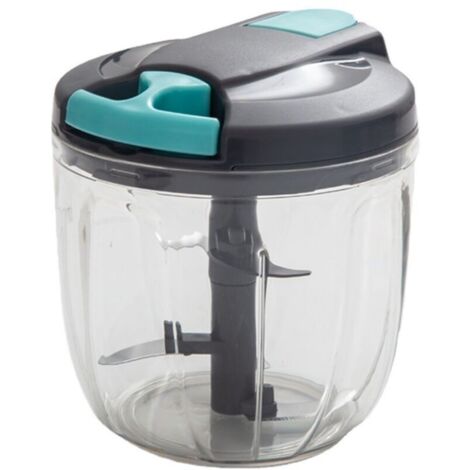 Hachoir manuel 5 secondes, 900 ml, Hacher, découper, mixer, Légumes, Noix, Oignons, Lames en acier inoxydable, Cuisine rapide et facile (1/4)