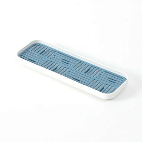 Plateau de vidange de rangement de cuisine, égouttoir à vaisselle, bol à bouteilles, égouttoir à vaisselle, égouttoir à vaisselle, porte-éponge, organisateur d'évier de cuisine bleu S (1/4)