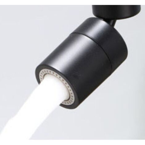 Aérateur de Robinet,360 °Pivotant Mousseur Filtre Robinet avec 2 Modes de Pulvérisation Anti-éclaboussures Détartrage Accessoires pour Évier de Cuisine de Salle de Bain, Économie（noir） (1/3)