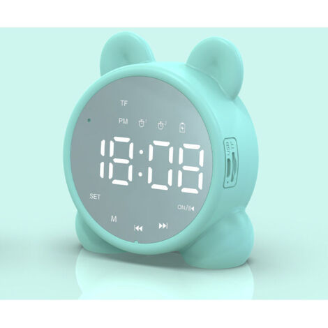 Réveil pour enfants Light Up Digital LED Réveil Veilleuse Fille Garçons Jour Nuit Enfants Volume réglable Snooze Réveil USB Rechargeable（vert） (1/4)